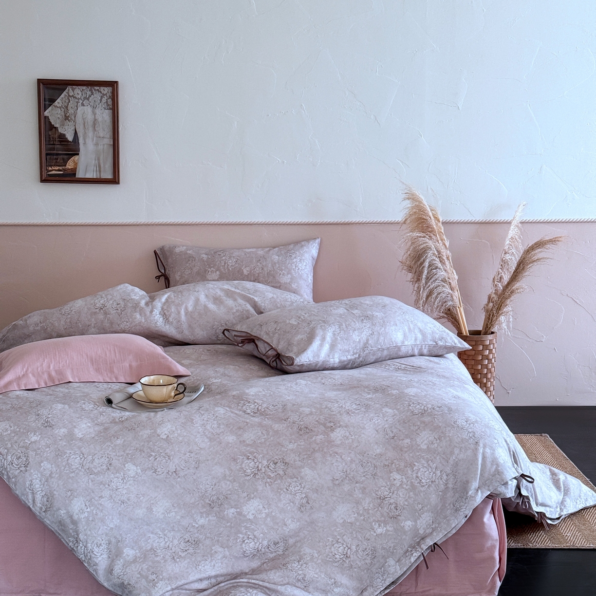 91家纺网 家纺一手货源 找家纺 涞澳家纺 2025新款全棉纯棉软烟纱四件套 幽兰静雅