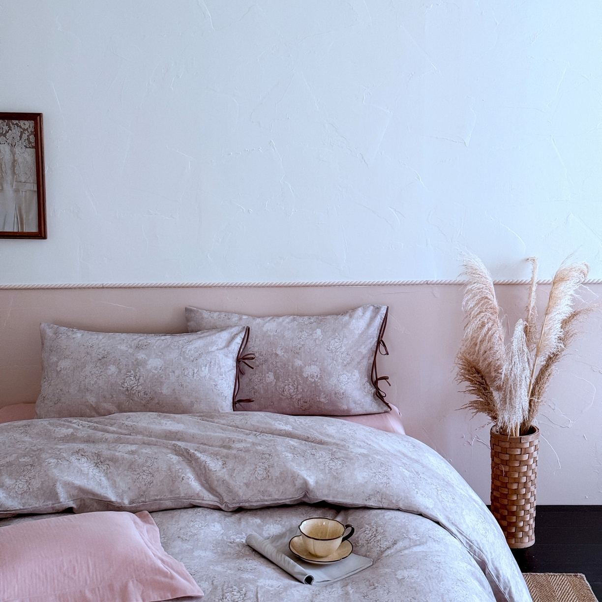 91家纺网 家纺一手货源 找家纺 涞澳家纺 2025新款全棉纯棉软烟纱四件套 幽兰静雅