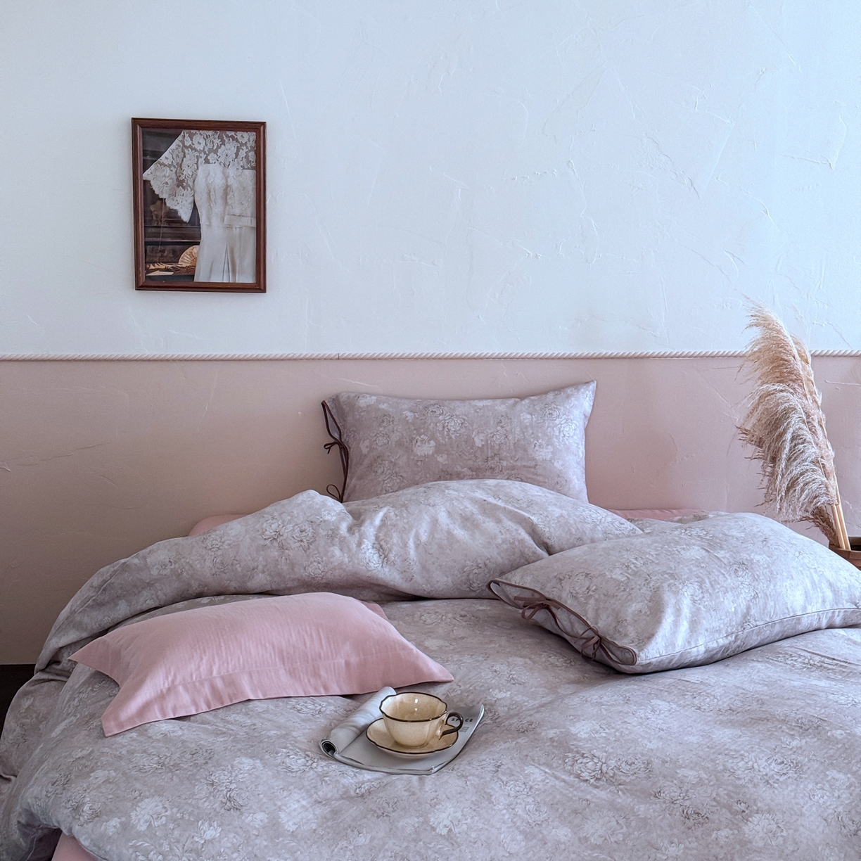 91家纺网 家纺一手货源 找家纺 涞澳家纺 2025新款全棉纯棉软烟纱四件套 幽兰静雅