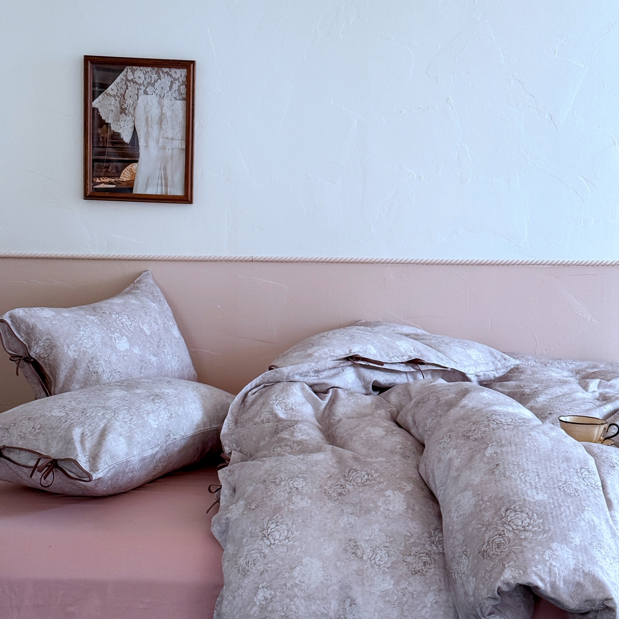 91家纺网 家纺一手货源 找家纺 涞澳家纺 2025新款全棉纯棉软烟纱四件套 幽兰静雅