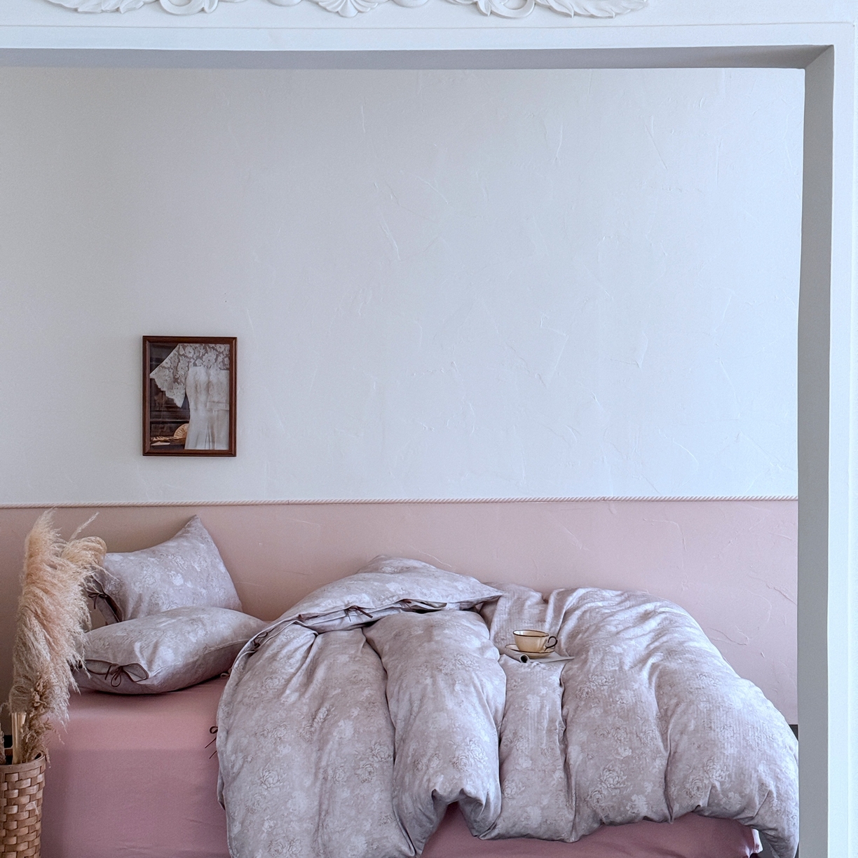 91家纺网 家纺一手货源 找家纺 涞澳家纺 2025新款全棉纯棉软烟纱四件套 幽兰静雅