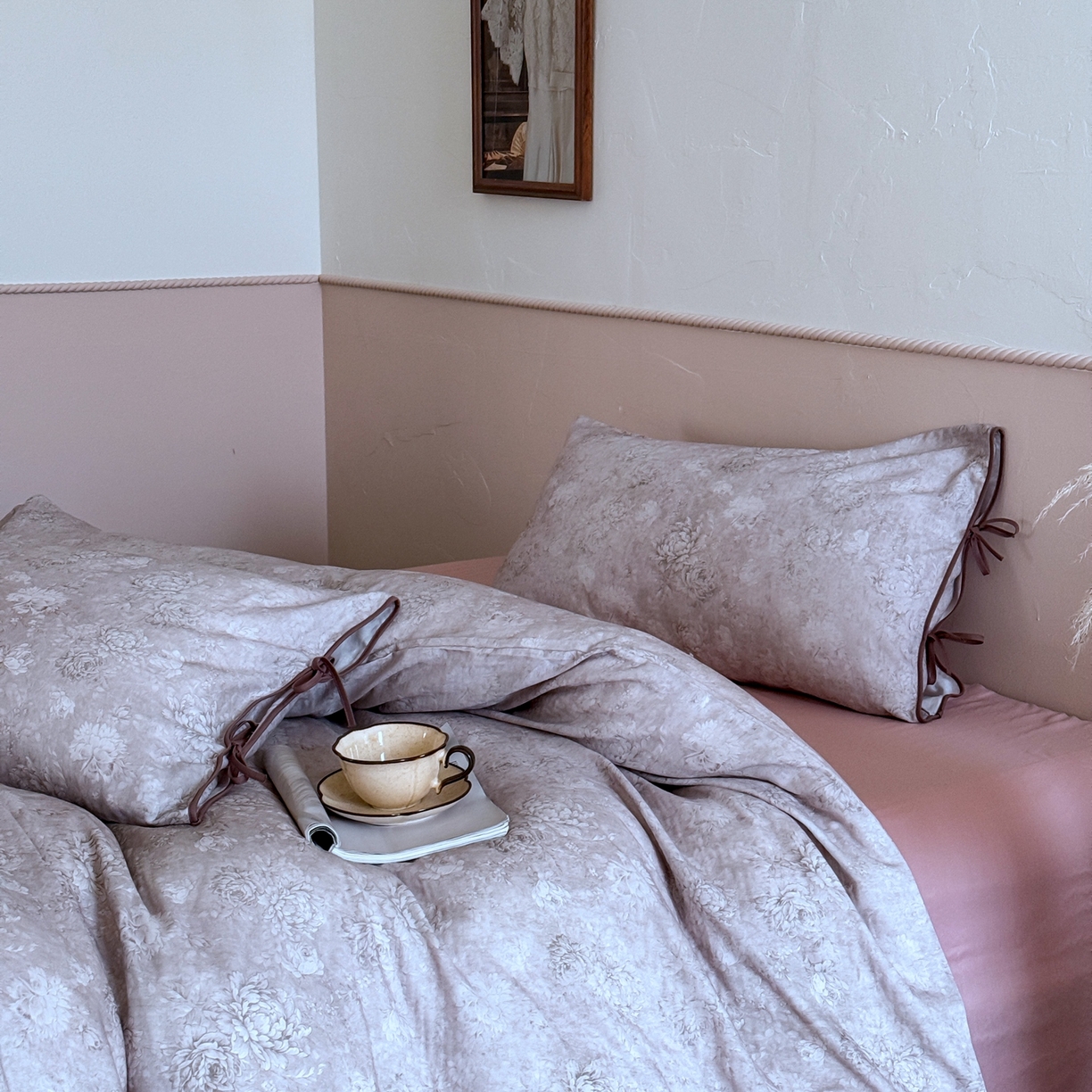 91家纺网 家纺一手货源 找家纺 涞澳家纺 2025新款全棉纯棉软烟纱四件套 幽兰静雅