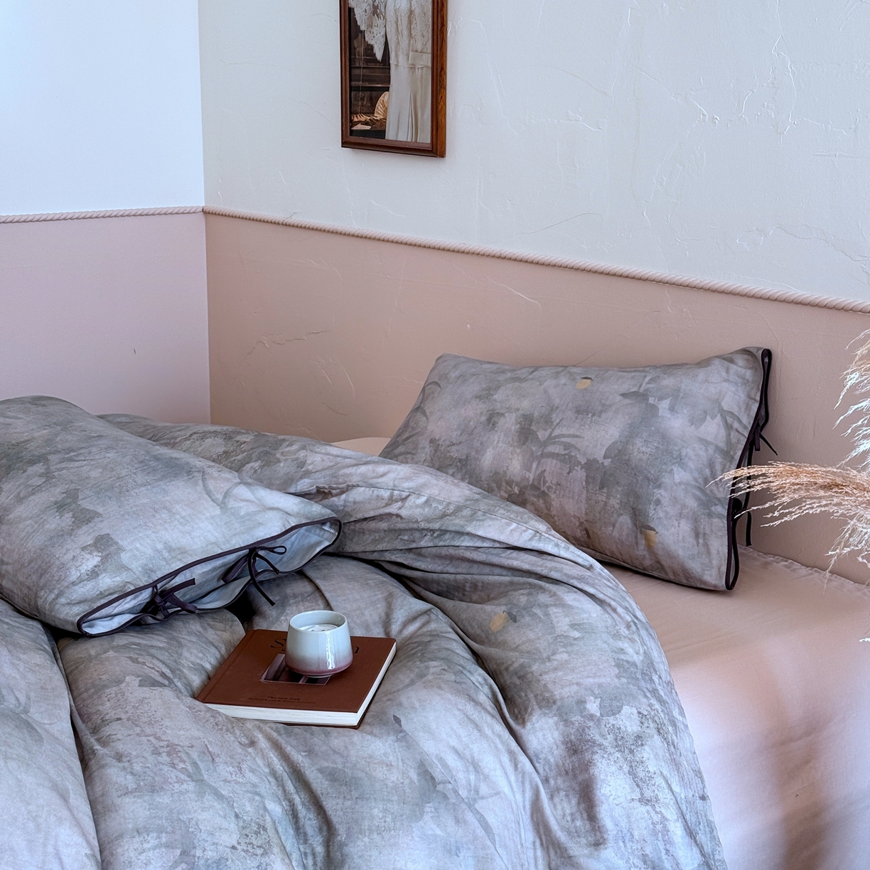 91家纺网 家纺一手货源 找家纺 涞澳家纺 2025新款全棉纯棉软烟纱四件套 月影舞华