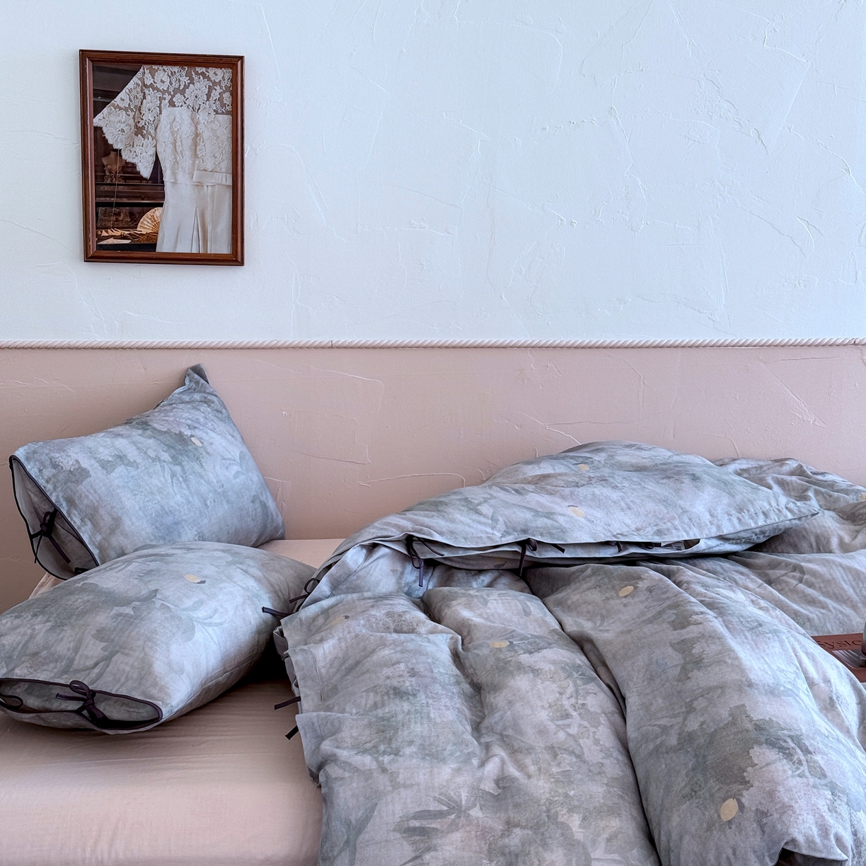 91家纺网 家纺一手货源 找家纺 涞澳家纺 2025新款全棉纯棉软烟纱四件套 月影舞华