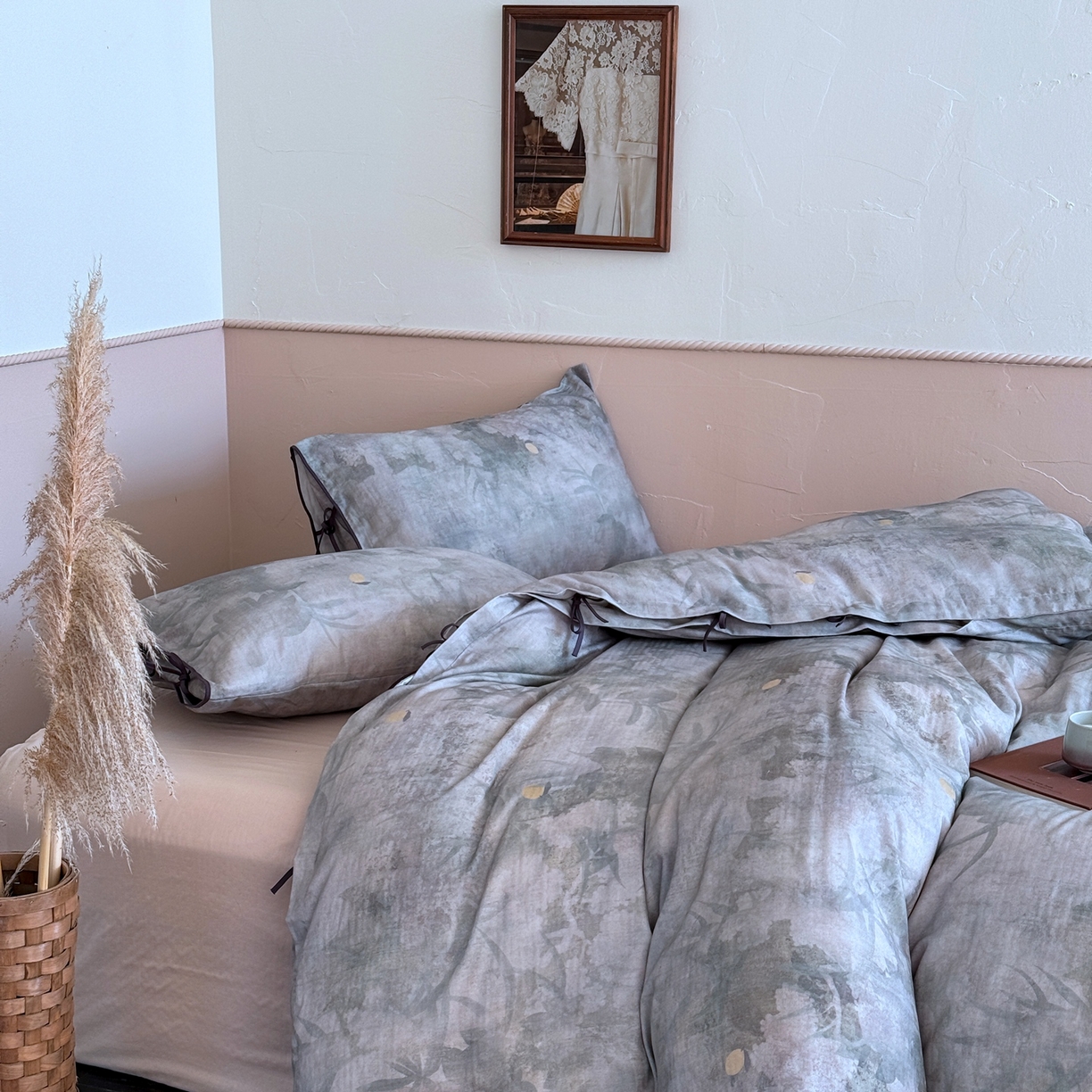 91家纺网 家纺一手货源 找家纺 涞澳家纺 2025新款全棉纯棉软烟纱四件套 月影舞华