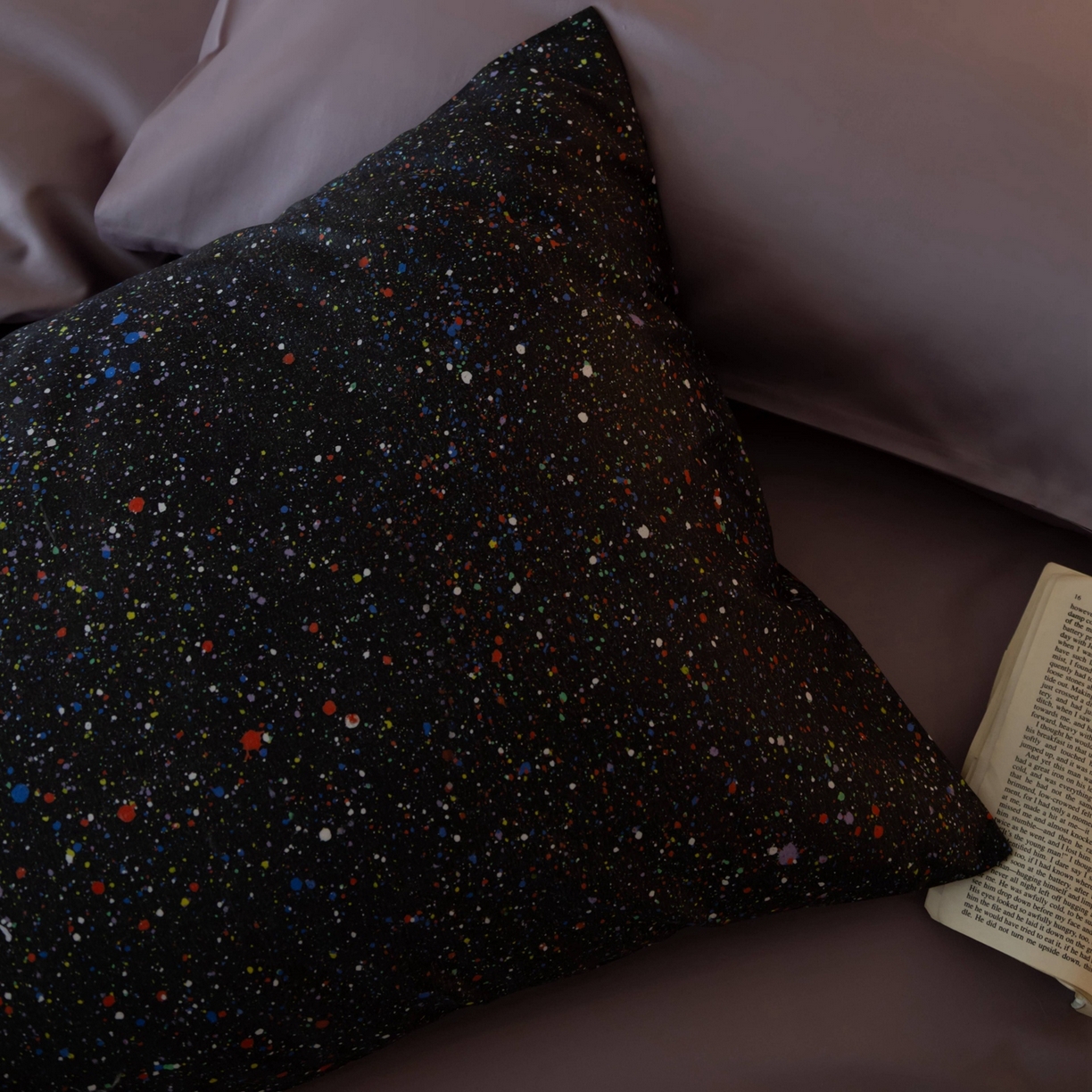 涞澳家纺 2025新款全棉纯棉贡缎六件套(素色四件套+印花枕套） 星月夜-枕套