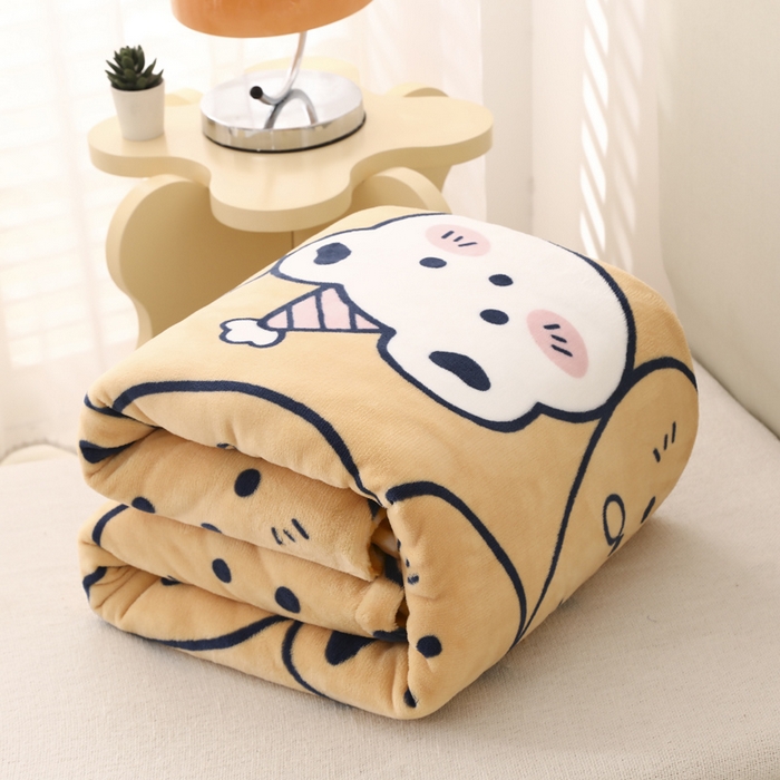 91家纺网 家纺一手货源 找家纺 吉咪兔 2025新款儿童卡通牛奶绒双面绒幼儿园被子三件套六件套保暖被褥被套 呆萌小熊-黄