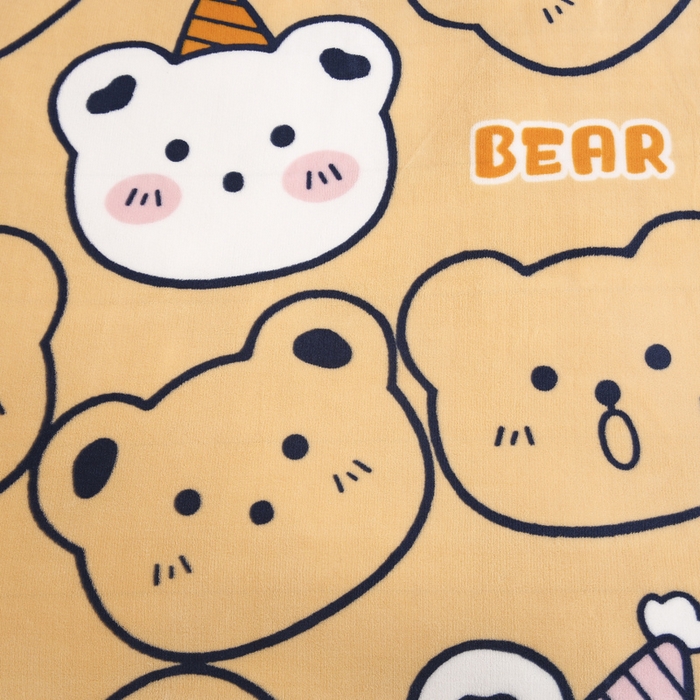 91家纺网 家纺一手货源 找家纺 吉咪兔 2025新款儿童卡通牛奶绒双面绒幼儿园被子三件套六件套保暖被褥被套 呆萌小熊-黄