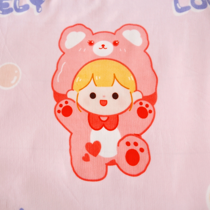 91家纺网 家纺一手货源 找家纺 吉咪兔 2025新款儿童卡通牛奶绒双面绒幼儿园被子三件套六件套保暖被褥被套 可爱女孩