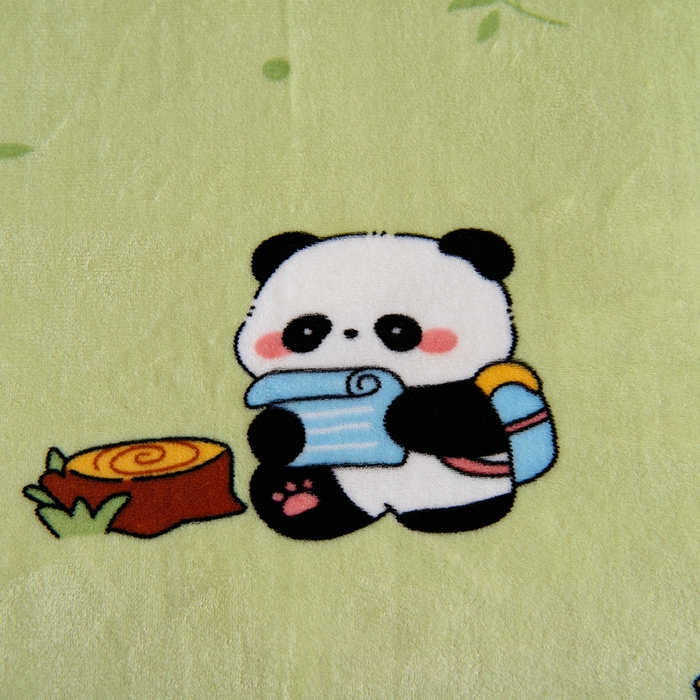 91家纺网 家纺一手货源 找家纺 吉咪兔 2025新款儿童卡通牛奶绒双面绒幼儿园被子三件套六件套保暖被褥被套 可爱熊猫