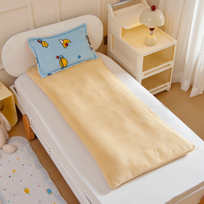 91家纺网 家纺一手货源 找家纺 吉咪兔 2025新款儿童卡通牛奶绒双面绒幼儿园被子三件套六件套保暖被褥被套 探索宇宙