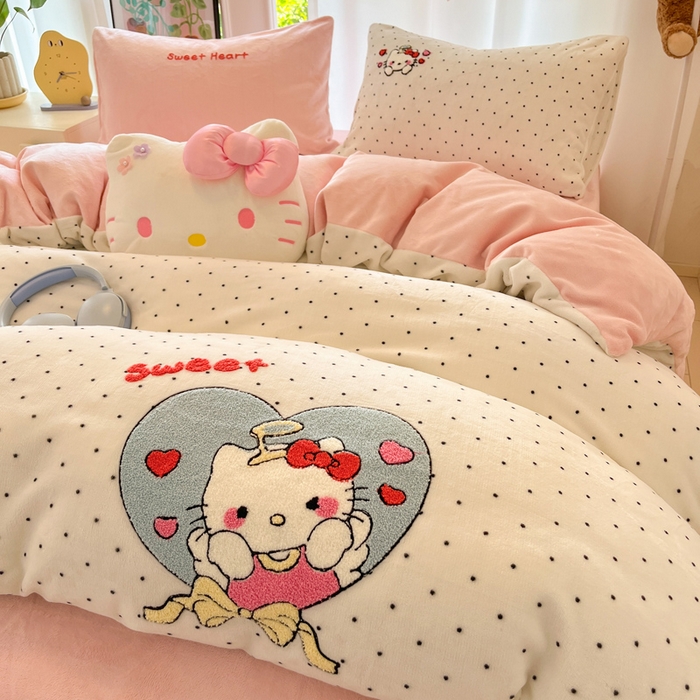 91家纺网 家纺一手货源 找家纺 （总）如一 2025新款卡通毛巾绣系列牛奶绒四件套第一批