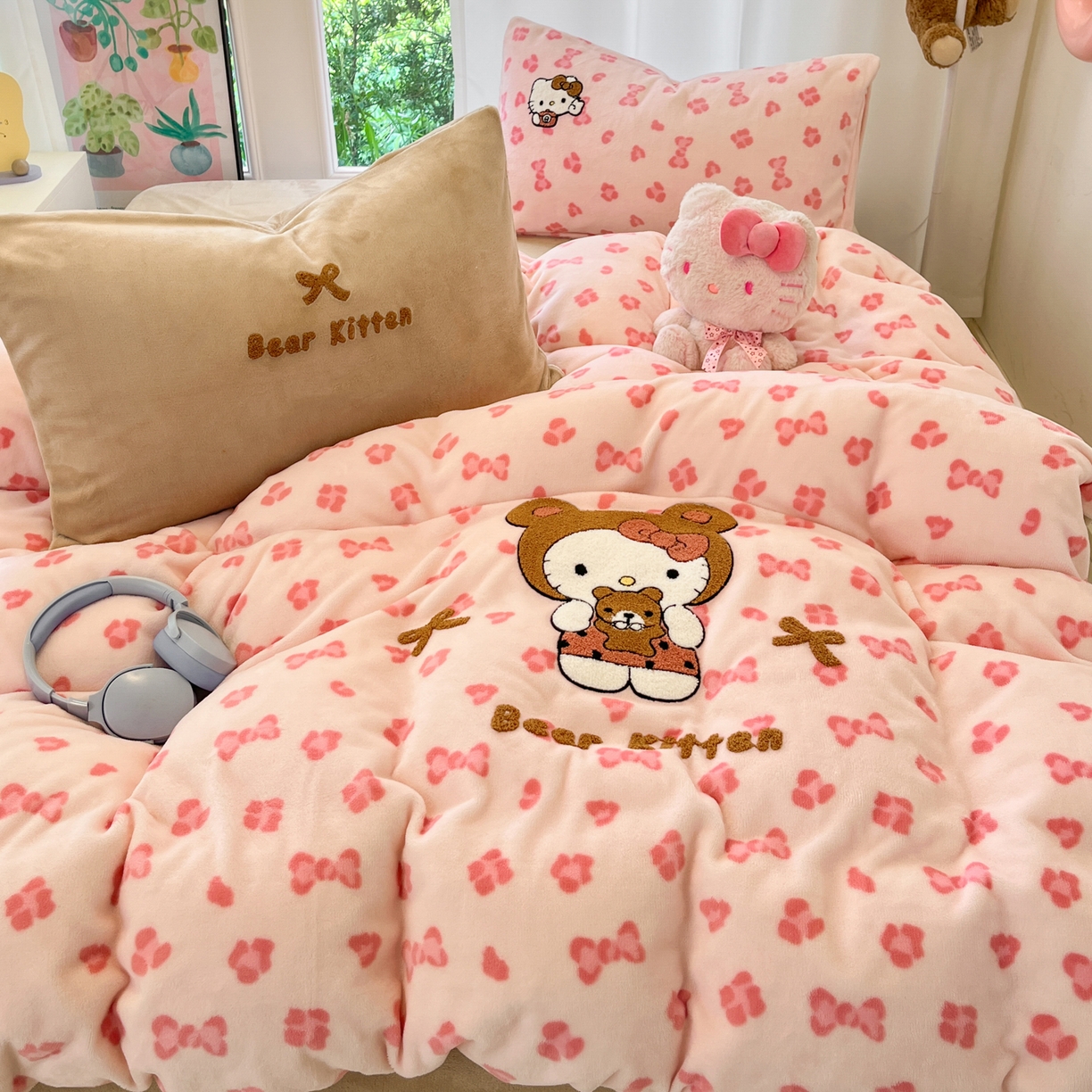 91家纺网 家纺一手货源 找家纺 如一 2025新款卡通毛巾绣系列牛奶绒四件套第一批 豹纹黑皮