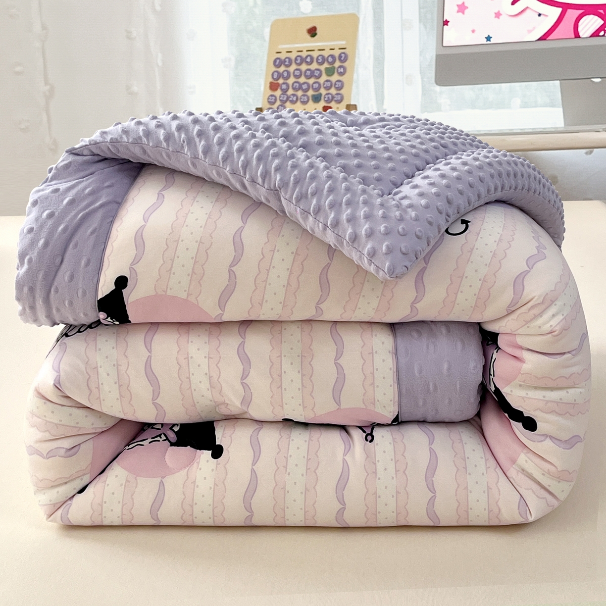 91家纺网 家纺一手货源 找家纺 （总）花满路 2025新款儿童秋冬豆豆被