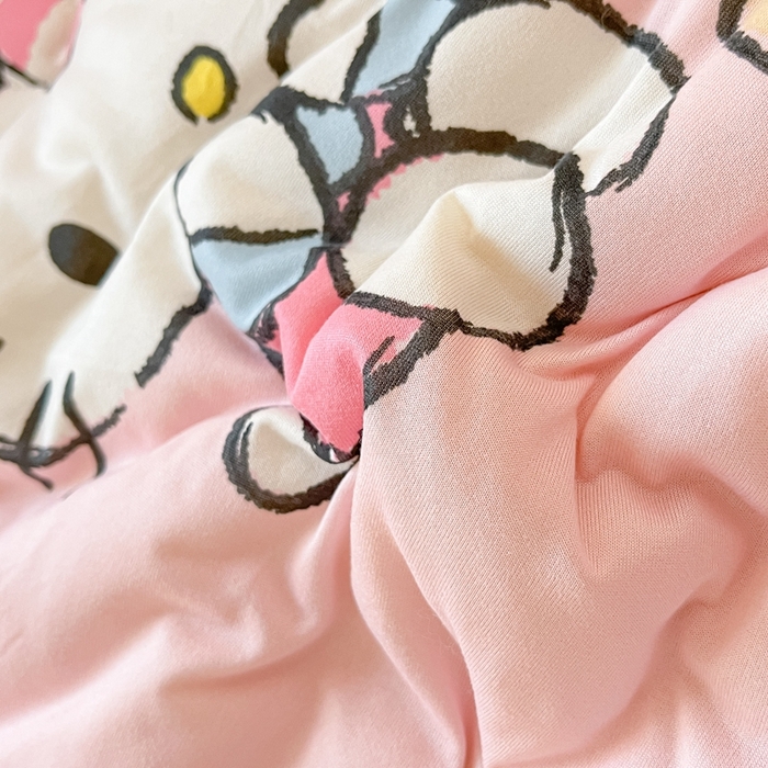 91家纺网 家纺一手货源 找家纺 花满路 2025新款儿童秋冬豆豆被kt猫