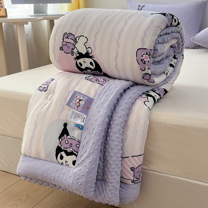 91家纺网 家纺一手货源 找家纺 花满路 2025新款儿童秋冬豆豆被库洛米