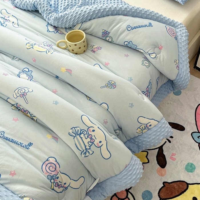 91家纺网 家纺一手货源 找家纺 花满路 2025新款儿童秋冬豆豆被糖果大耳狗