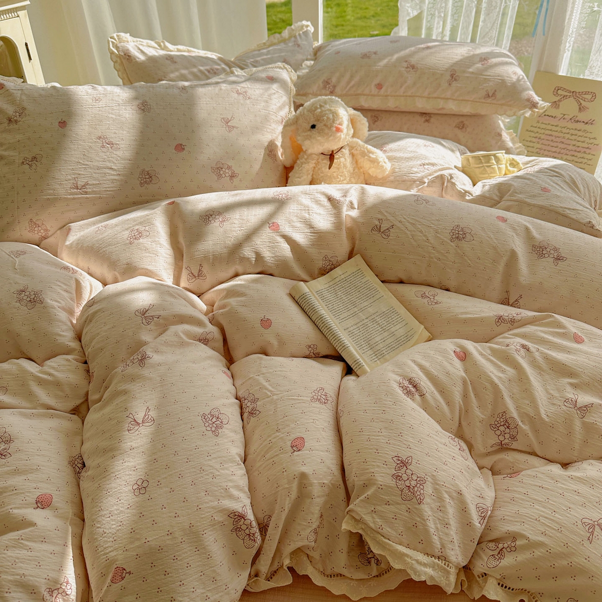 91家纺网 家纺一手货源 找家纺 （总）颜选 2025新款全棉纯棉花边款四件套