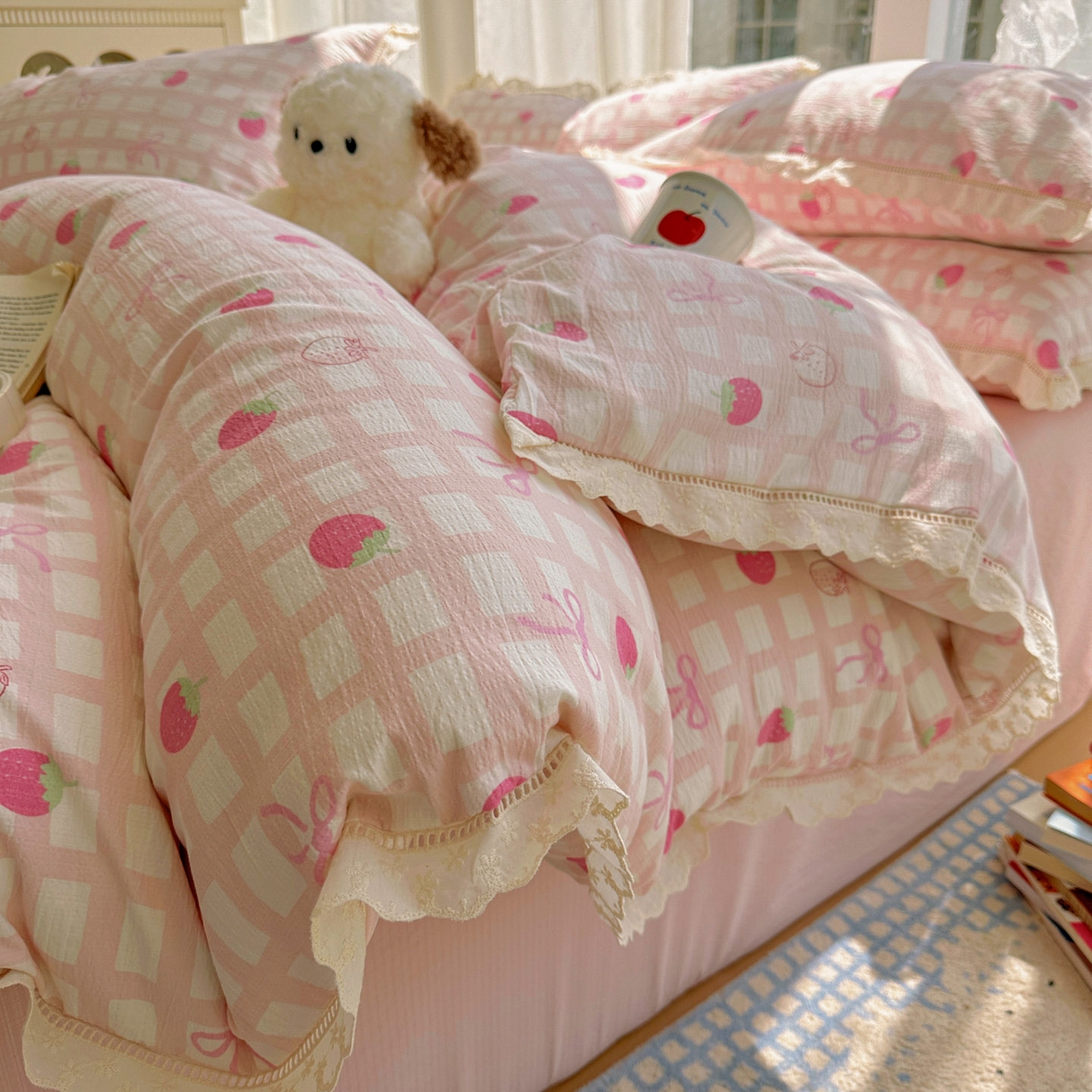 91家纺网 家纺一手货源 找家纺 （总）颜选 2025新款全棉纯棉花边款四件套