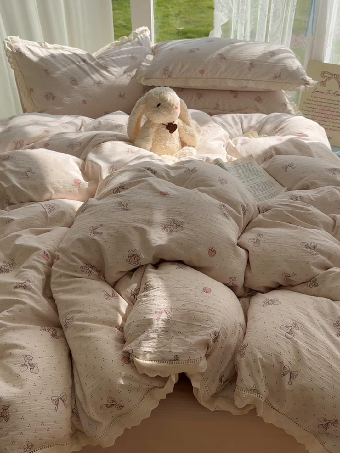 91家纺网 家纺一手货源 找家纺 颜选 2025新款全棉纯棉花边款四件套 全棉花边本古