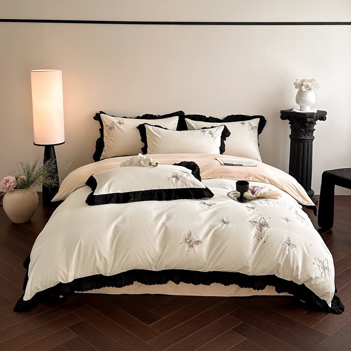 （总）蓝邻家纺 2025新款全棉高支云柔棉刺绣四件套-轻奢风系列