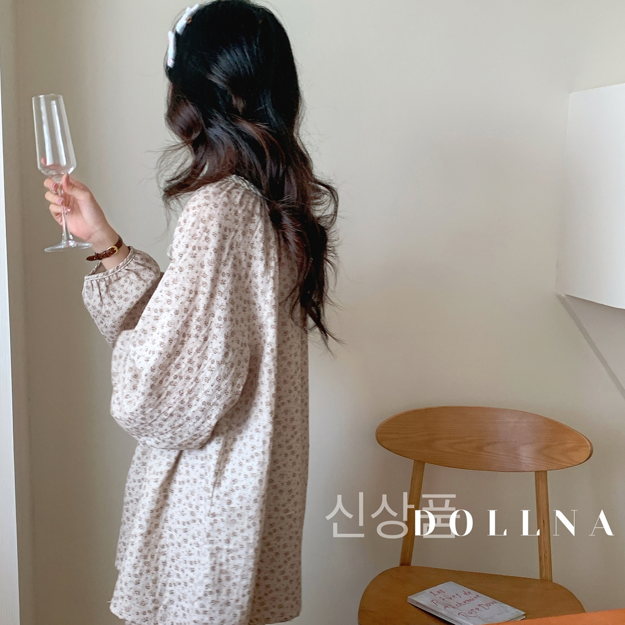 91家纺网 家纺一手货源 找家纺 多乐娜 2025新款法式纯棉厚织双层纱睡衣家居服套装（会员-5元） 厚织双层纱-小玫瑰咖