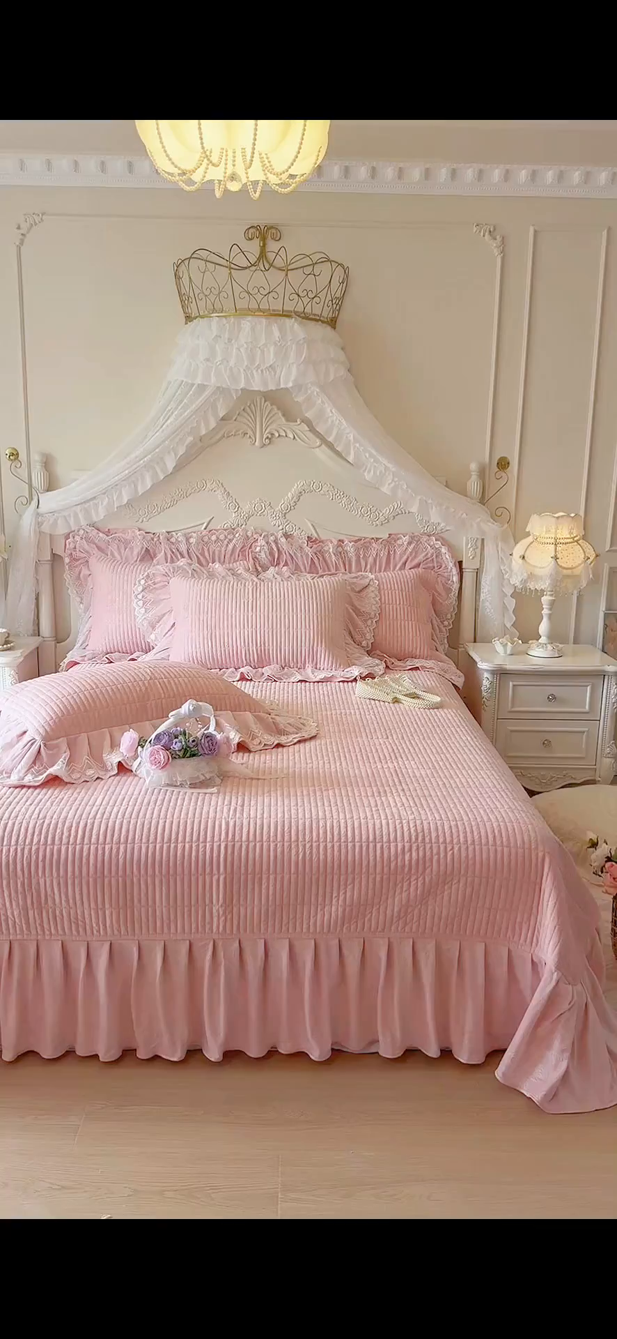 91家纺网 家纺一手货源 找家纺 （总）宜凡家纺 2025新款婴儿绒压花夹棉床盖四件套-香奈花园