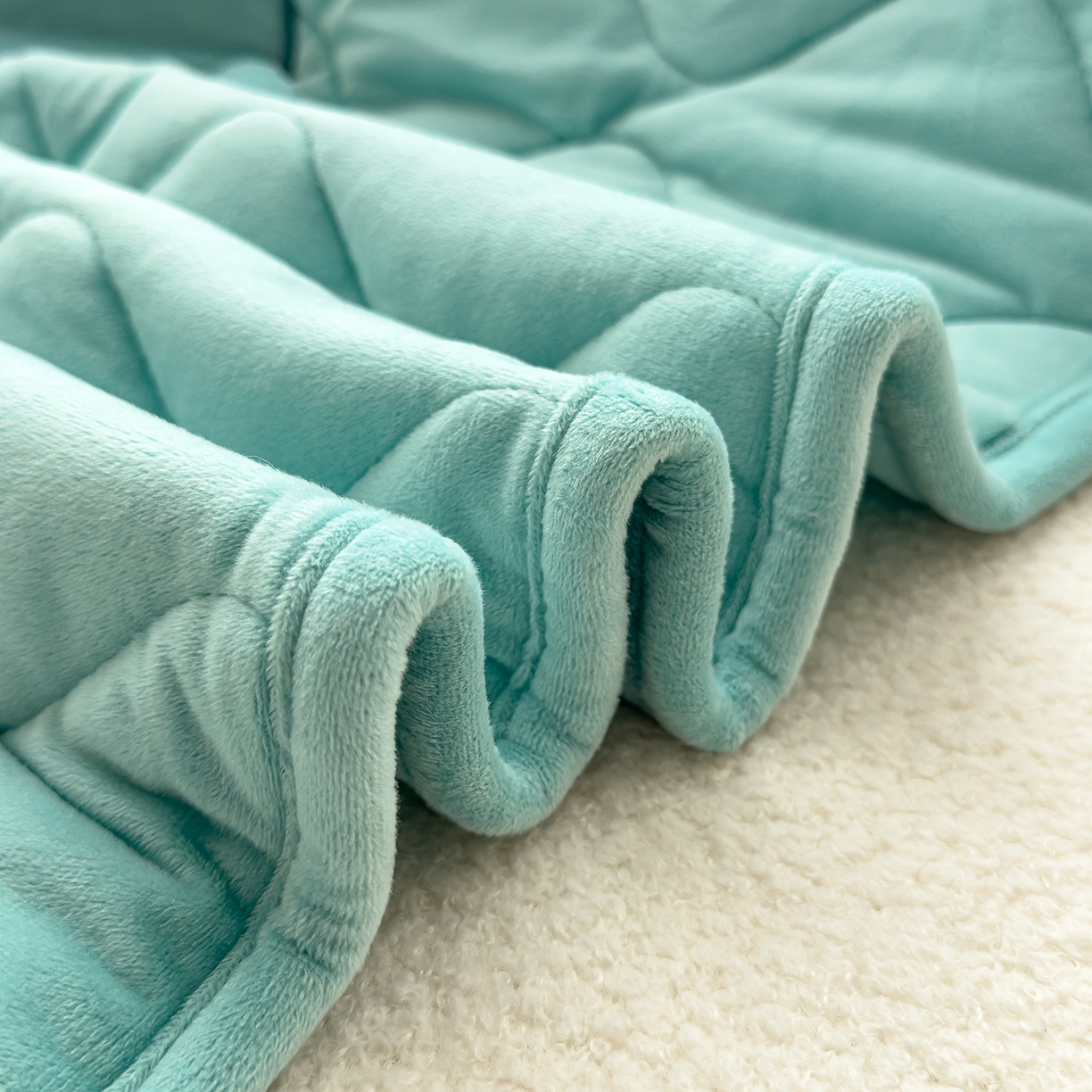 91家纺网 家纺一手货源 找家纺 诺可 2025新款牛奶绒刺绣幸运日手提式多功能抱枕被 幸运日-青