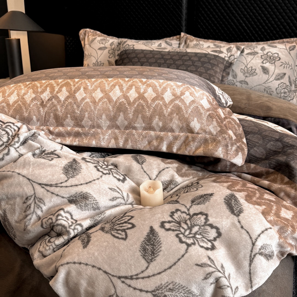 91家纺网 家纺一手货源 找家纺 首尔家纺 2025新款牛奶绒轻奢简约款四件套 雅之漫-米