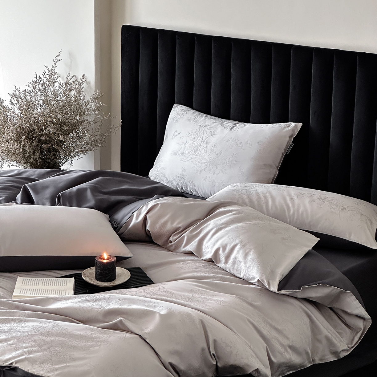 91家纺网 家纺一手货源 找家纺 （总）三味舒屋 2025新款素织静奢系列50支全棉提花磨毛四件套