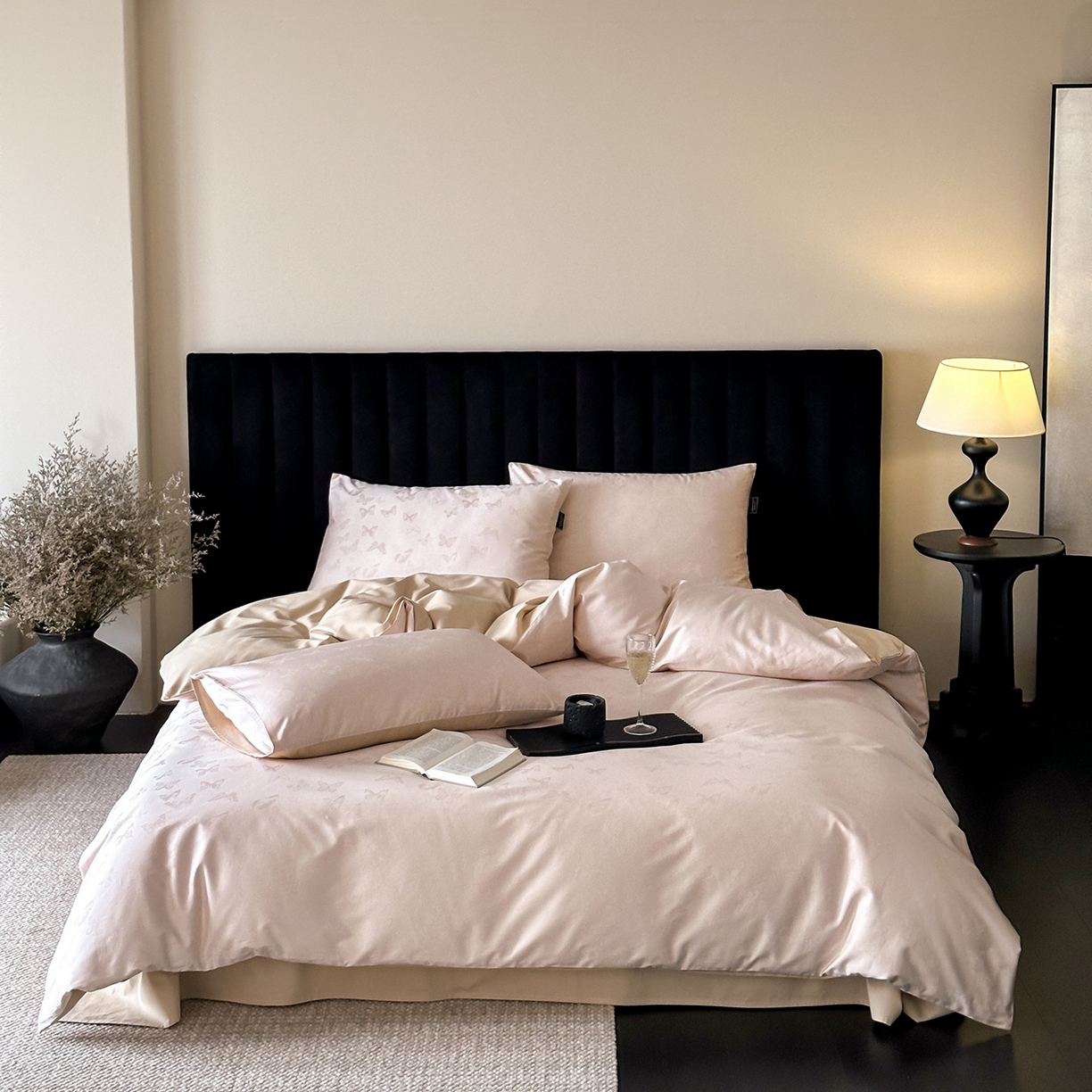 91家纺网 家纺一手货源 找家纺 （总）三味舒屋 2025新款素织静奢系列50支全棉提花磨毛四件套