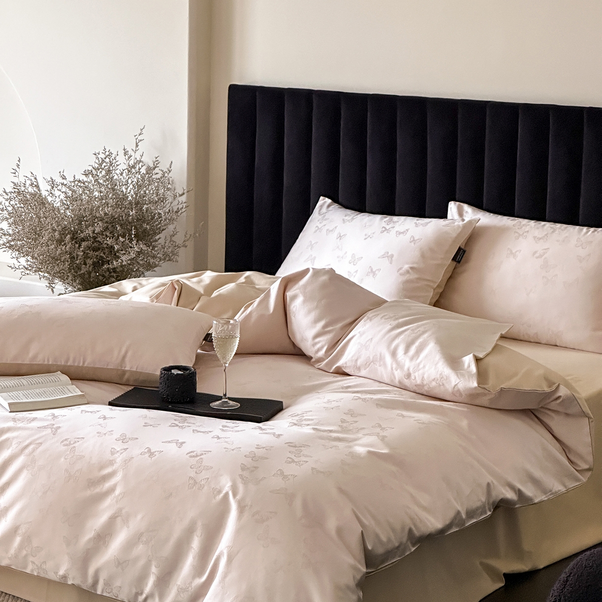 91家纺网 家纺一手货源 找家纺 （总）三味舒屋 2025新款素织静奢系列50支全棉提花磨毛四件套