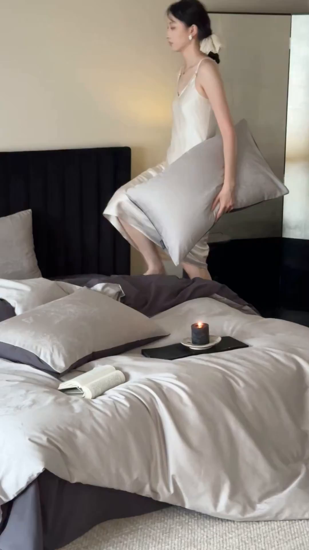 91家纺网 家纺一手货源 找家纺 三味舒屋 2025新款素织静奢系列50支全棉提花磨毛四件套 玛莎灰