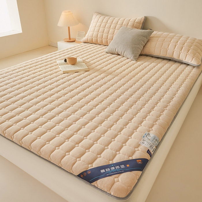 91家纺网 家纺一手货源 找家纺 （总）丽诺床垫 2025新款德芙绒记忆棉两用5厘米床垫垫子