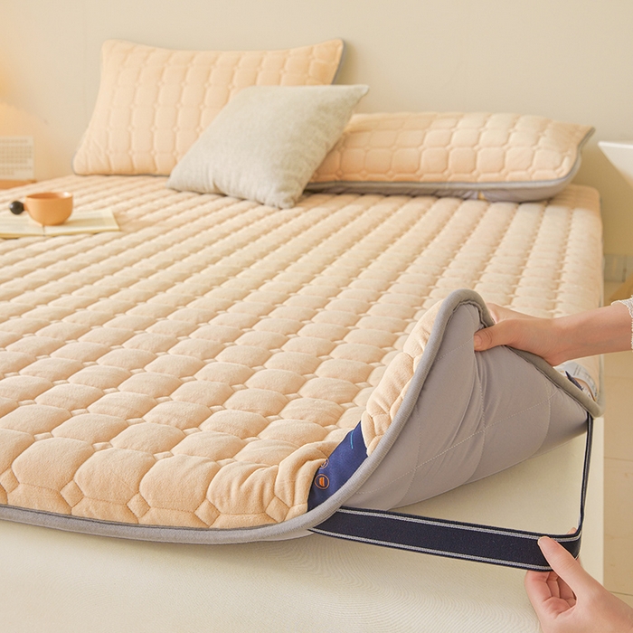 91家纺网 家纺一手货源 找家纺 （总）丽诺床垫 2025新款德芙绒记忆棉两用5厘米床垫垫子