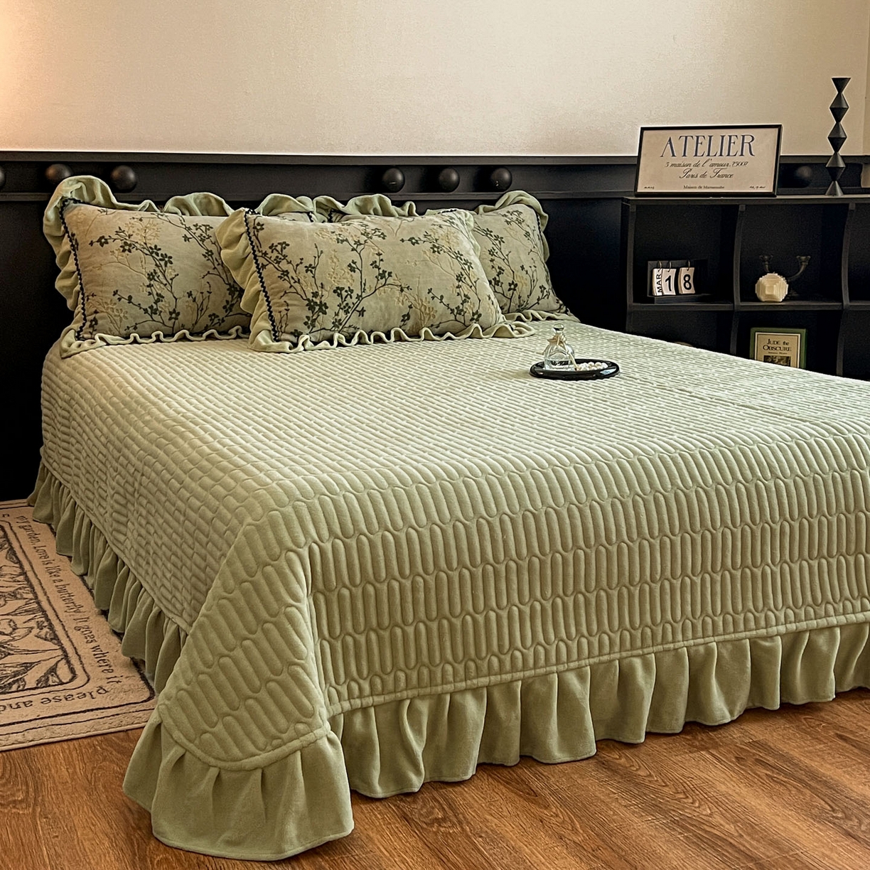 91家纺网 家纺一手货源 找家纺 （总）美梦家纺 2025新款雕花牛奶绒夹棉床盖四件套