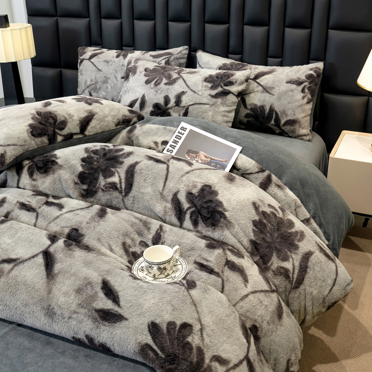 91家纺网 家纺一手货源 找家纺 （总）豫见家纺 2025新款法式美拉德高克重兔毛床单款四件套兔毛简单款