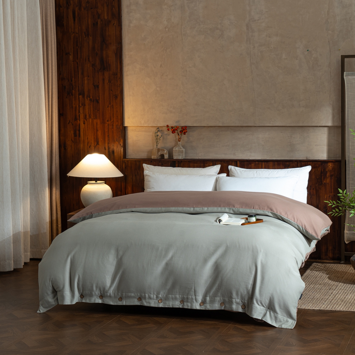 91家纺网 家纺一手货源 找家纺 （总）春皖家纺 2025新款全棉水洗提花磨毛单被套-风格一