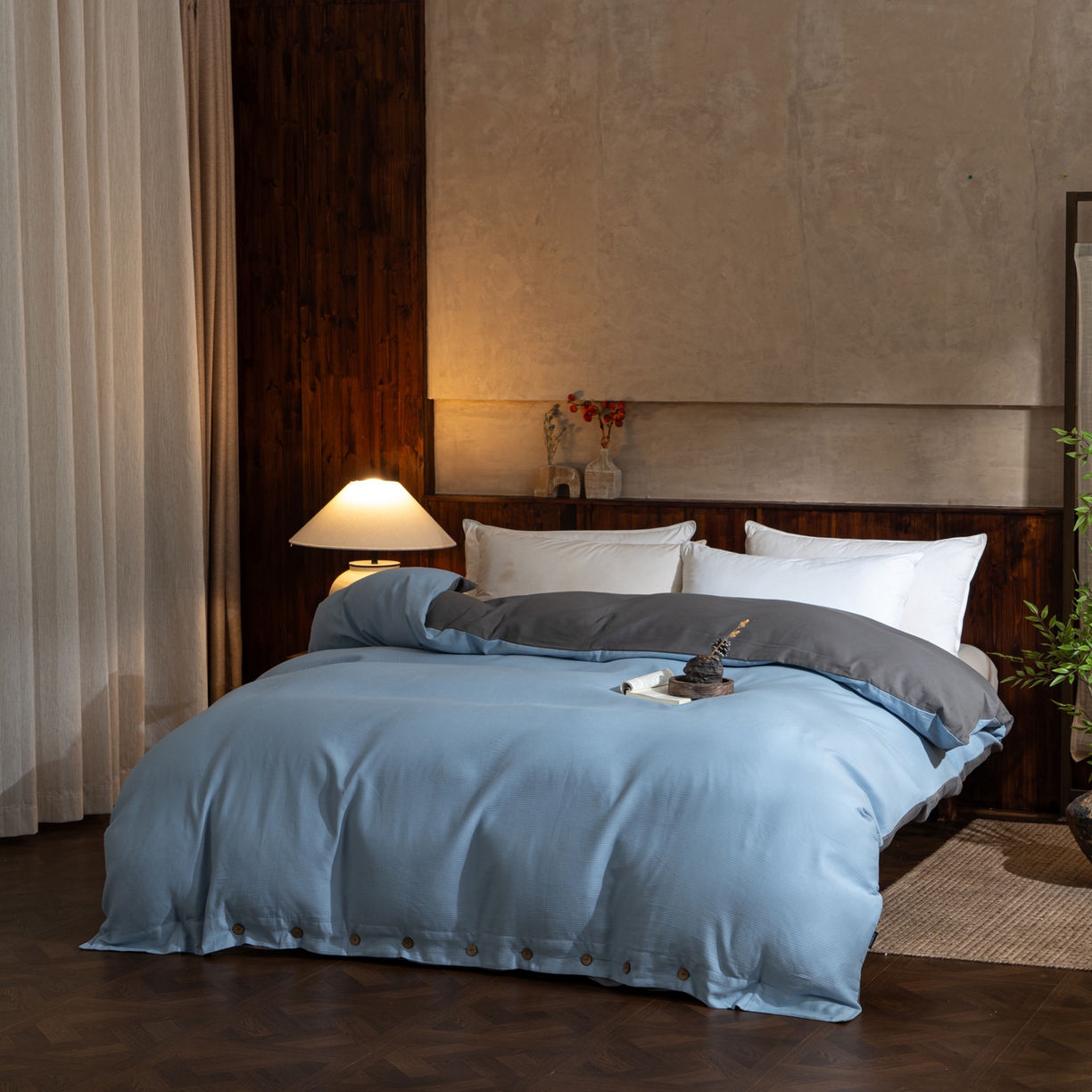 91家纺网 家纺一手货源 找家纺 （总）春皖家纺 2025新款全棉水洗提花磨毛单被套-风格一