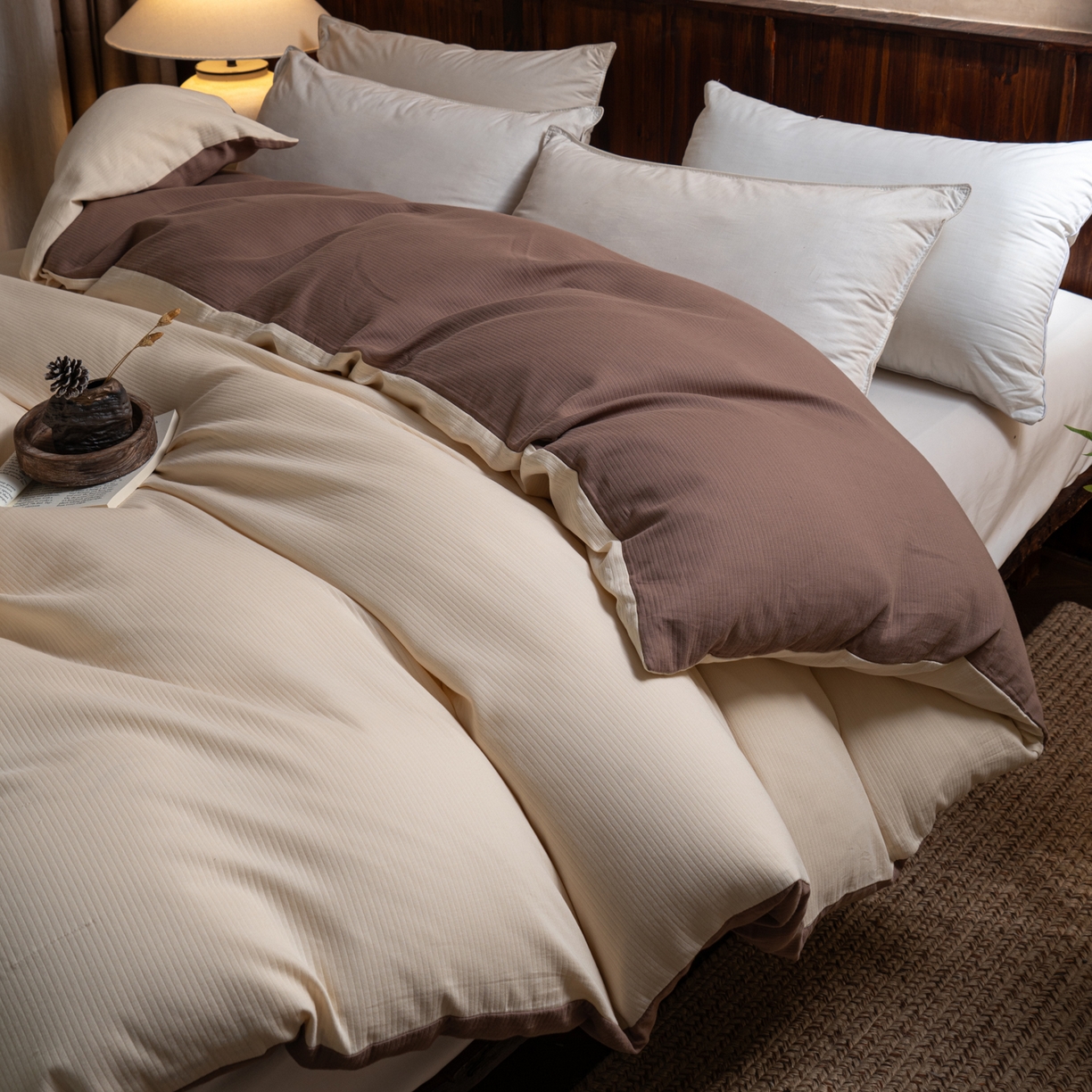 91家纺网 家纺一手货源 找家纺 （总）春皖家纺 2025新款全棉水洗提花磨毛单被套-风格一