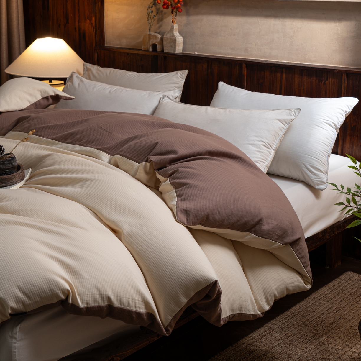 91家纺网 家纺一手货源 找家纺 （总）春皖家纺 2025新款全棉水洗提花磨毛单被套-风格一