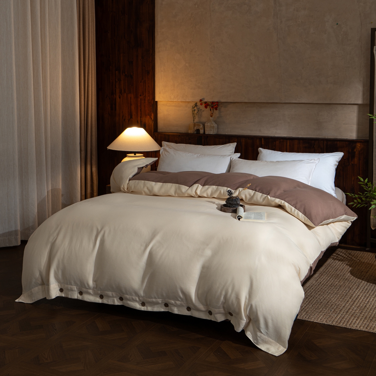 （总）春皖家纺 2025新款全棉水洗提花磨毛单被套-风格一