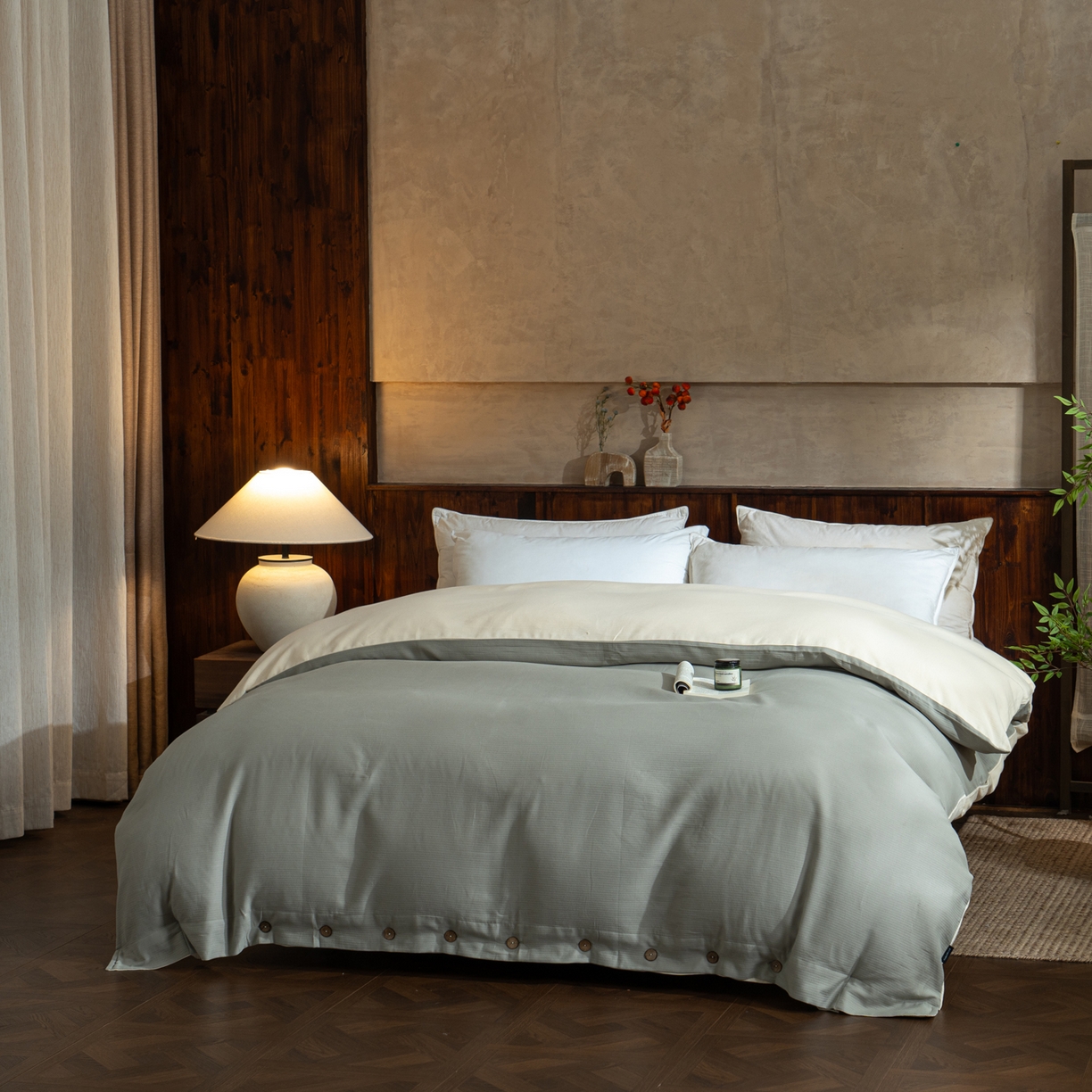 91家纺网 家纺一手货源 找家纺 （总）春皖家纺 2025新款全棉水洗提花磨毛单被套-风格一