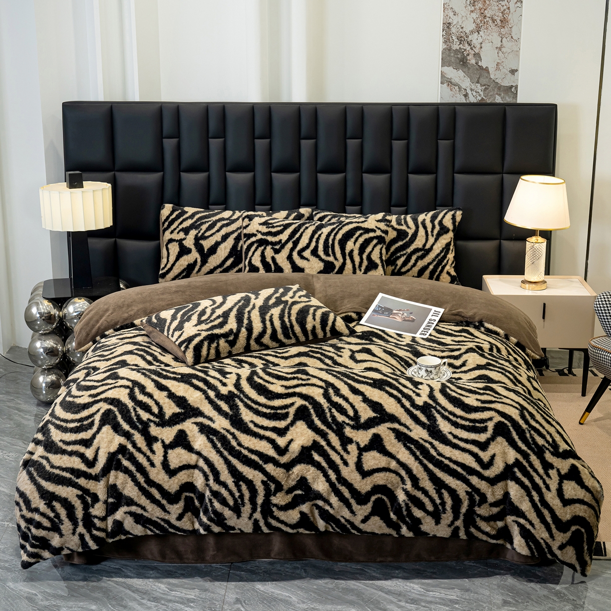 91家纺网 家纺一手货源 找家纺 （总）豫见家纺 2025新款法式美拉德高克重兔毛床单款四件套兔毛简单款