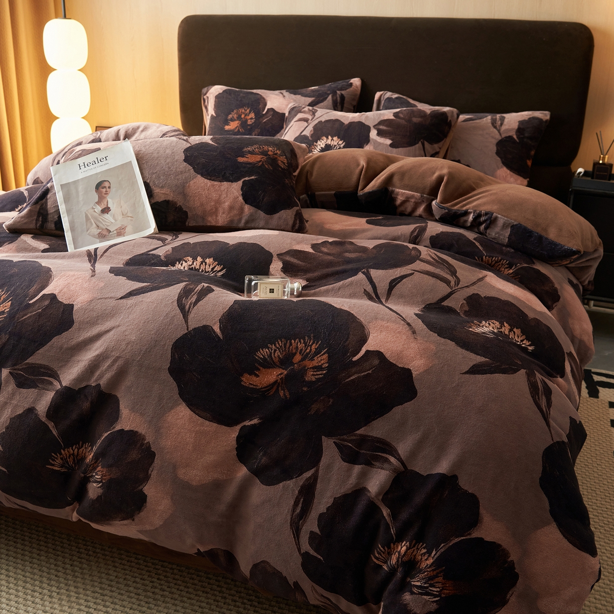 91家纺网 家纺一手货源 找家纺 （总）吾秀家居 绒城  230克美拉德数码绒四件套 牛奶绒四件套 - 暖秋系列