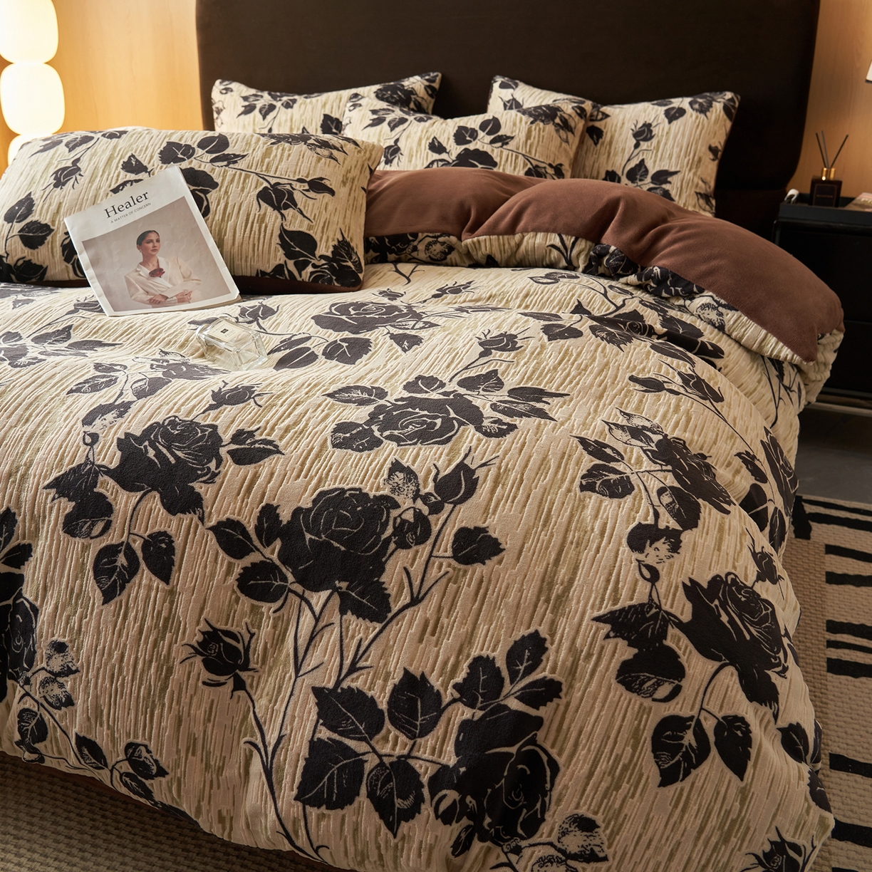 91家纺网 家纺一手货源 找家纺 （总）吾秀家居 绒城  230克美拉德数码绒四件套 牛奶绒四件套 - 暖秋系列