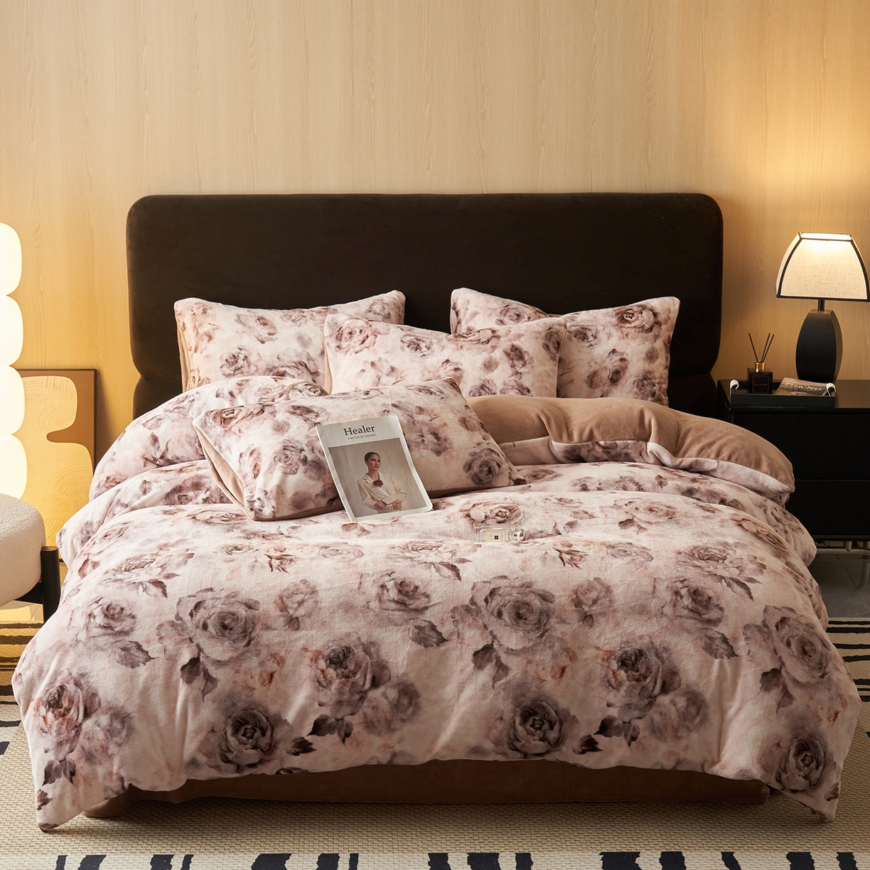 吾秀家居 绒城  230克美拉德数码绒四件套 牛奶绒四件套 - 暖秋系列 花韵