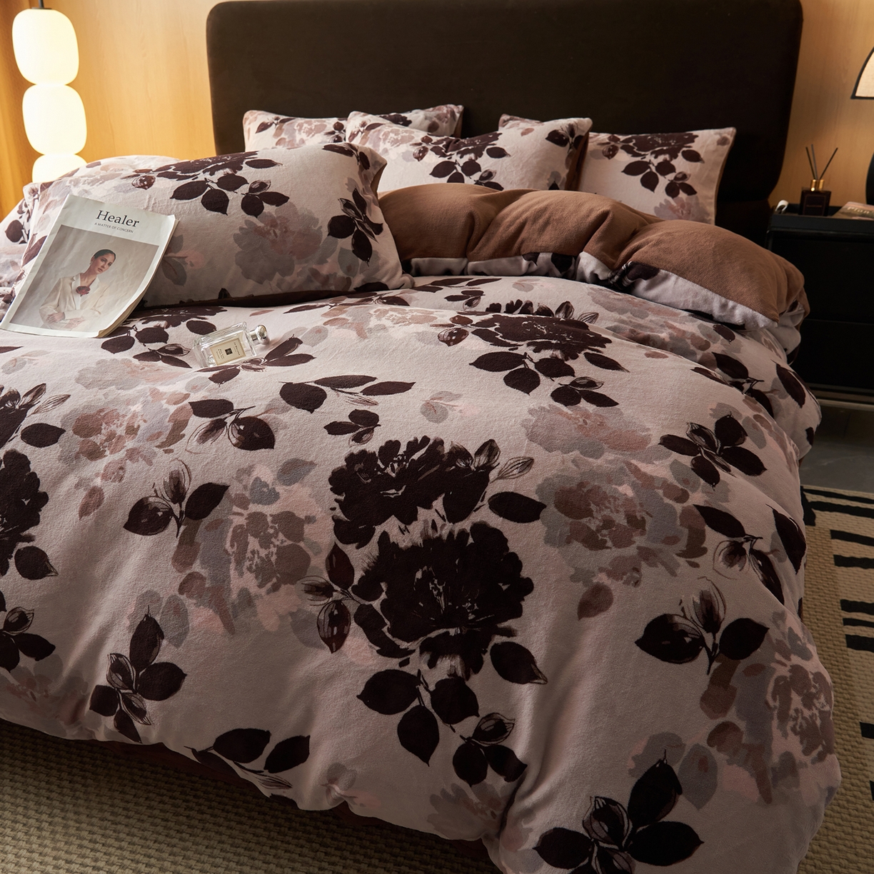 91家纺网 家纺一手货源 找家纺 （总）吾秀家居 绒城  230克美拉德数码绒四件套 牛奶绒四件套 - 暖秋系列