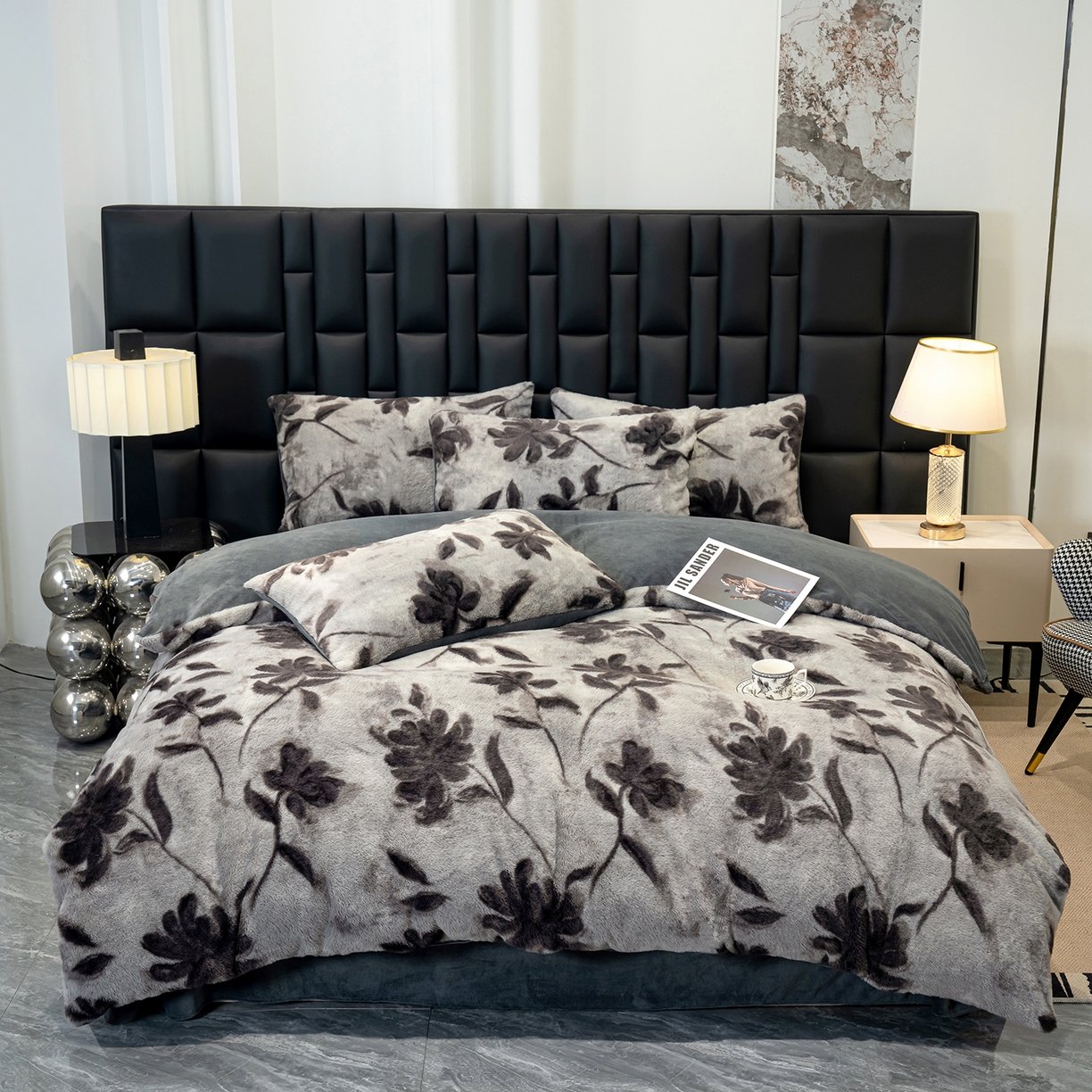 豫见家纺 2025新款法式美拉德高克重兔毛床单款四件套兔毛简单款 奥黛丽