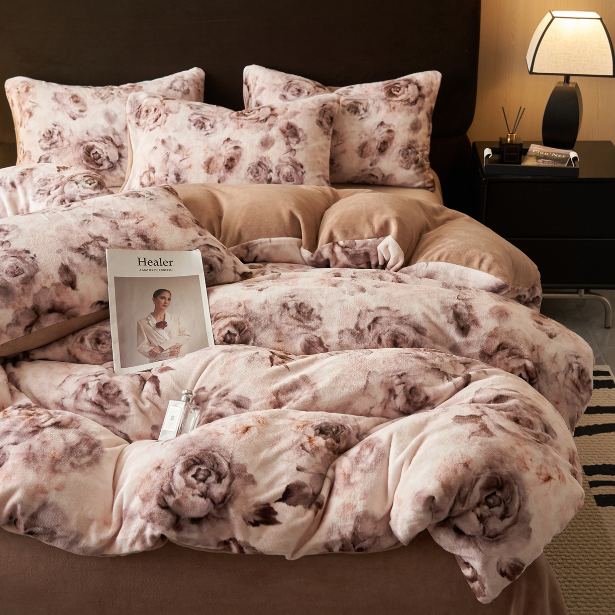 91家纺网 家纺一手货源 找家纺 （总）吾秀家居 绒城  230克美拉德数码绒四件套 牛奶绒四件套 - 暖秋系列